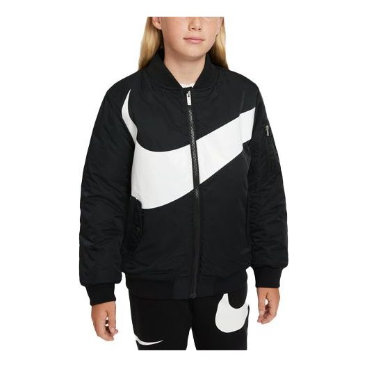 Bomberjakke Nike Kids' Printed Warm Bomber Jacket Sort | DQ8303-010