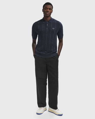 Polo skjorte Fred Perry Cable Knit Polo Shirt Mørkeblå | K1313-738, 1