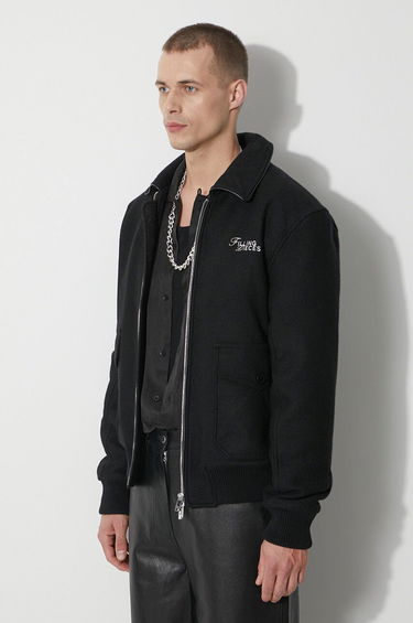 Bomberjakke Filling Pieces Filling Pieces Wool Bomber Jacket Sort | 78634101861, 3