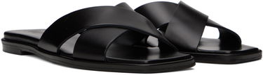 Tilbehør Aeyde Aeyde Sonia Leather Crisscross Slide Sandals Sort | A11-FS-BRNS08FL62-SS24-800-001, 3