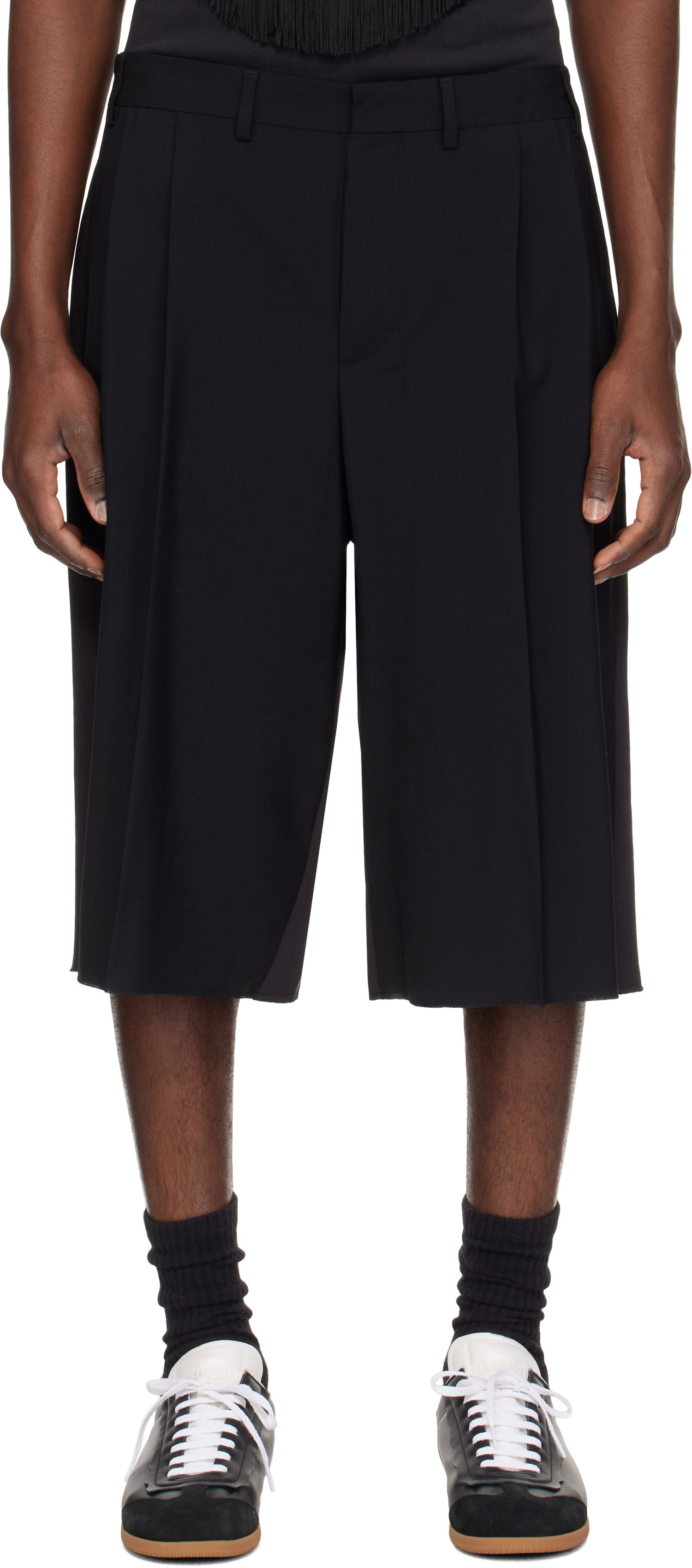 Shorts Maison Margiela MM6 Maison Margiela Pleated Knee-Length Shorts Sort | SH0MU0013 MTN042, 0