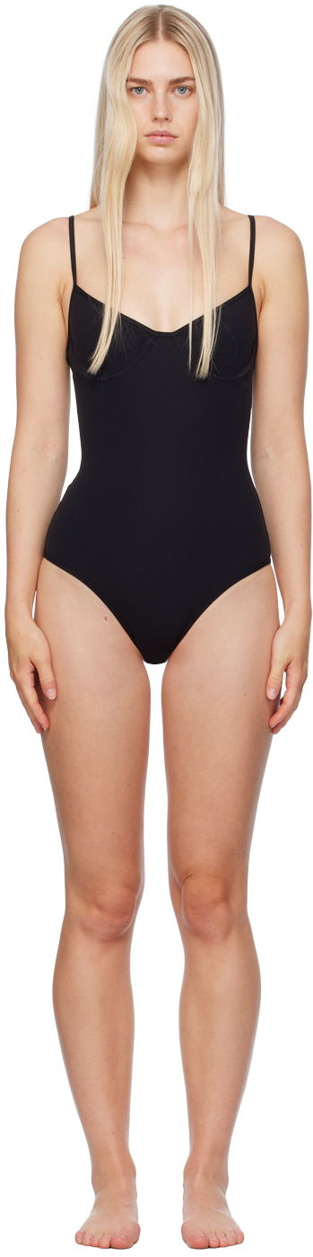 Badetøj TOTEME Half-Cup One Piece Swimsuit Sort | 243-WRW3272-FB0097