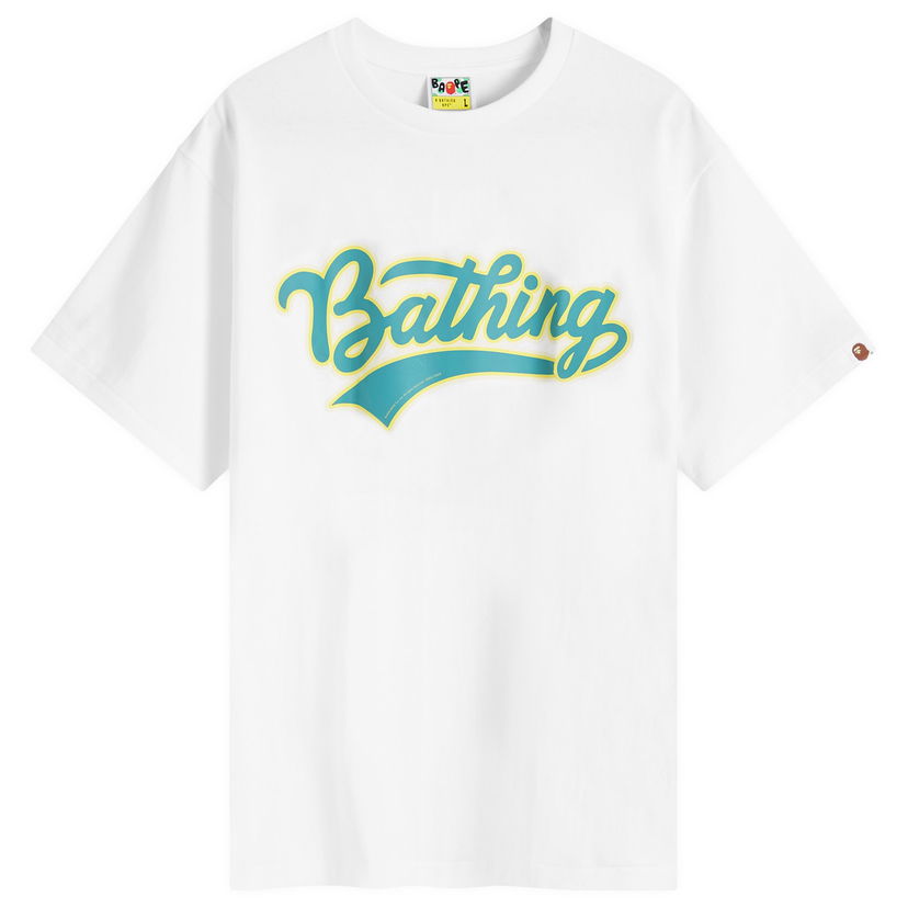 T-shirt BAPE A Bathing Ape Men's Varsity Baseball Logo T-Shirt in White, Size Large | END. Clothing Hvid | 001TEK301046M-WHT