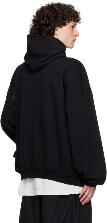 Sweatshirt Balenciaga BB Garderobe Large Fit Hoodie Sort | 813406TRVW1, 2