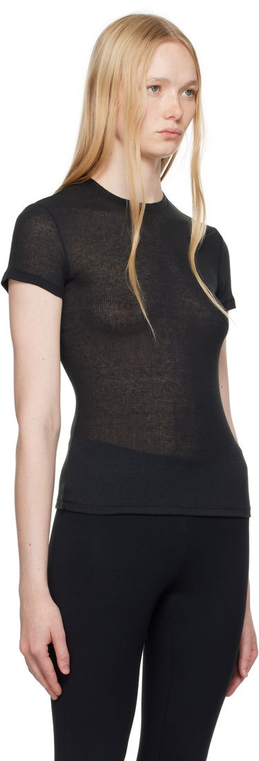 T-shirt SKIMS SKIMS Sheer Cotton T-Shirt Sort | SS-STT-8234W, 1