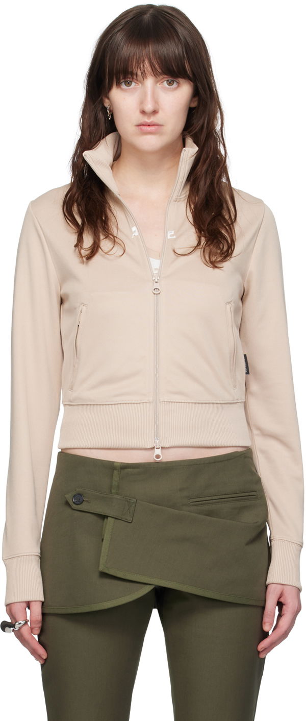 Jakke Courrèges Courrèges Zip Track Jacket Beige | 124JVE010JS0091, 0