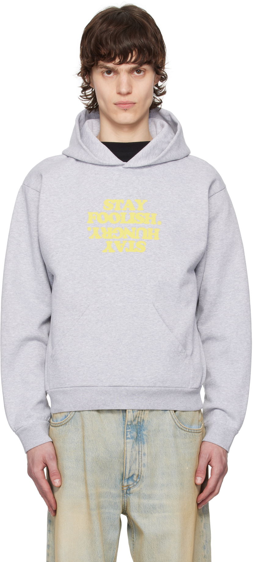 Sweatshirt Coperni Coperni 'Stay Foolish' Print Hoodie Grå | COPJS15F5010PMEN