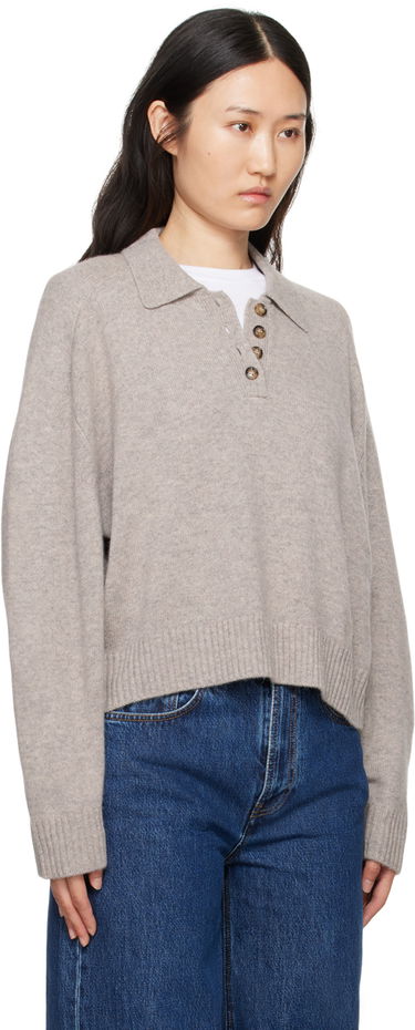 Sweater Loulou de Saison Loulou de Saison Homere Polo Sweater Beige | HOMERE, 1