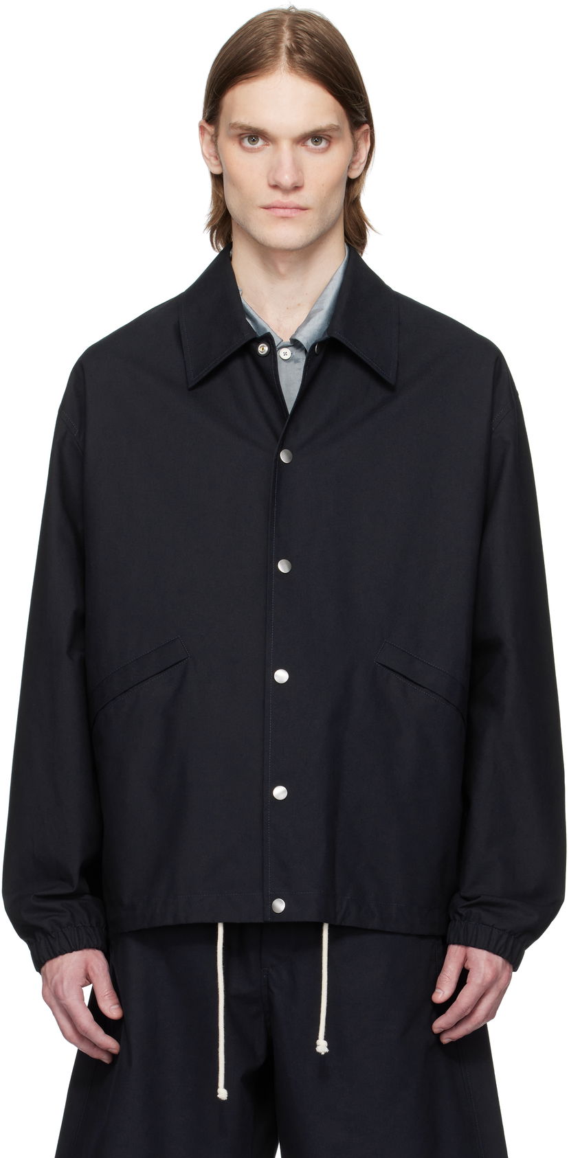 Vindjakke Jil Sander Jil Sander Sportswear Snap Button Jacket Sort | J47SW0003_J45296