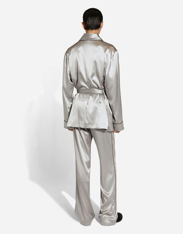 Pyjamas Dolce & Gabbana Silk Satin Robe Gray Grå | G2TQ4ZFU1AUN2613, 2