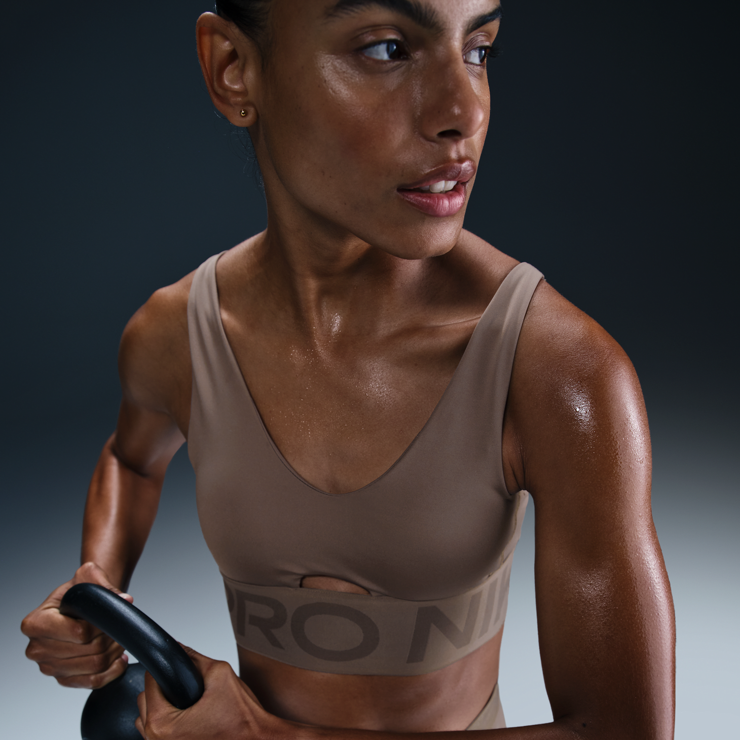 Bh Nike Pro Indy Plunge Padded Medium-Support Sports Bra Brun | HF7324-233, 0