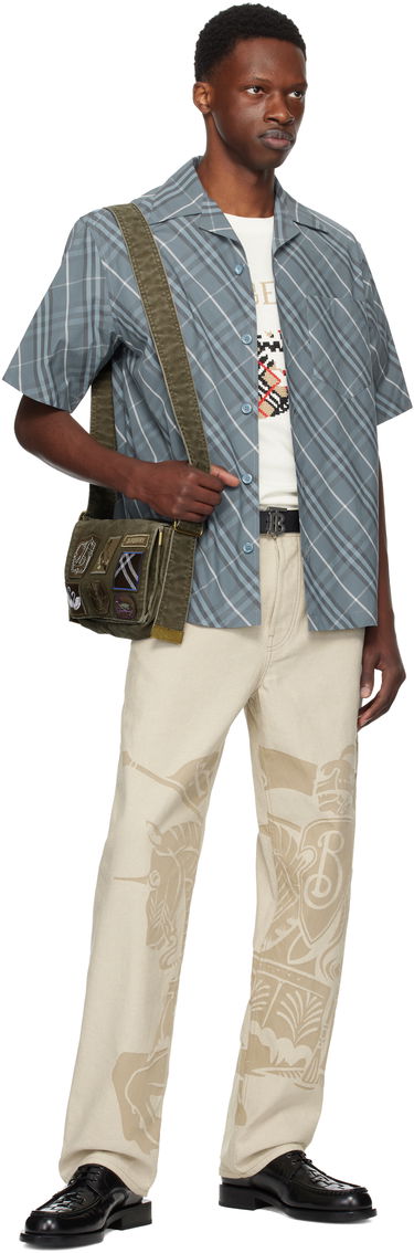 Skjorte Burberry Burberry Relaxed Fit Check Cotton Shirt Blå | 8109208, 3