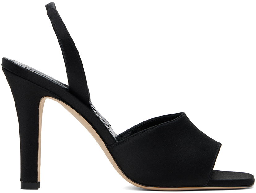 Tilbehør Manolo Blahnik Manolo Blahnik Clotilde Heeled Slingback Sandals Sort | 124-2485