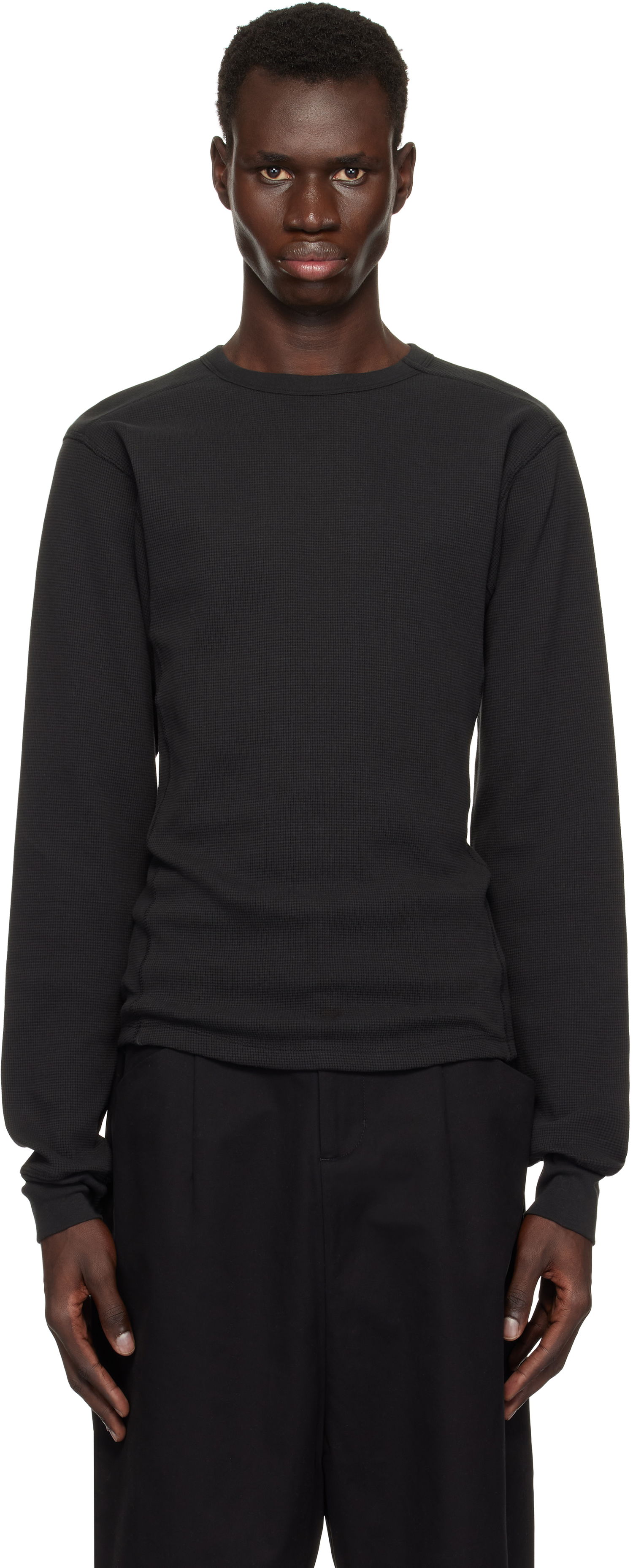 Sweater Entire Studios Entire Studios Thermal Long Sleeve T-Shirt Sort | ES2260SO, 0