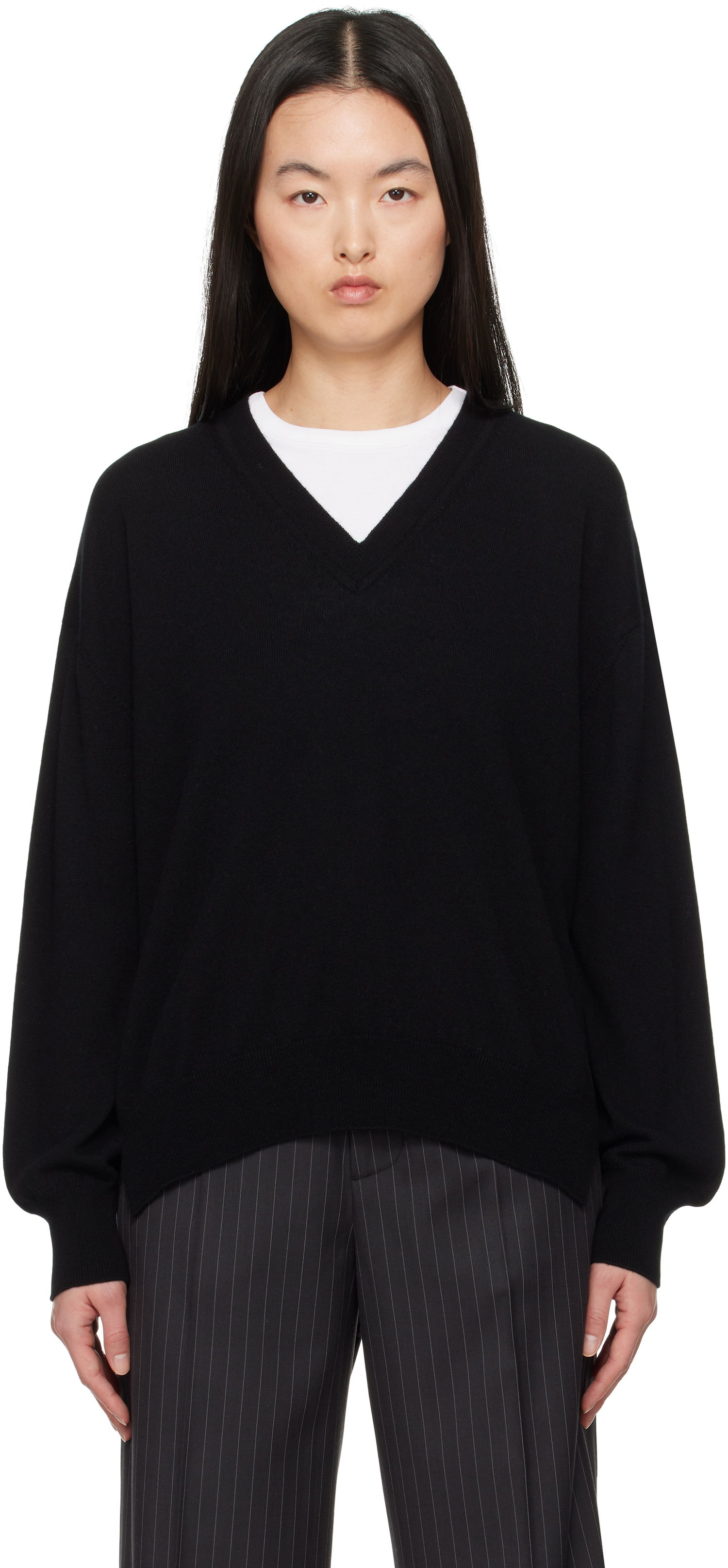 Sweater &Daughter &Daughter Tahra Cashmere V-Neck Sweater Sort | CH04632, 0