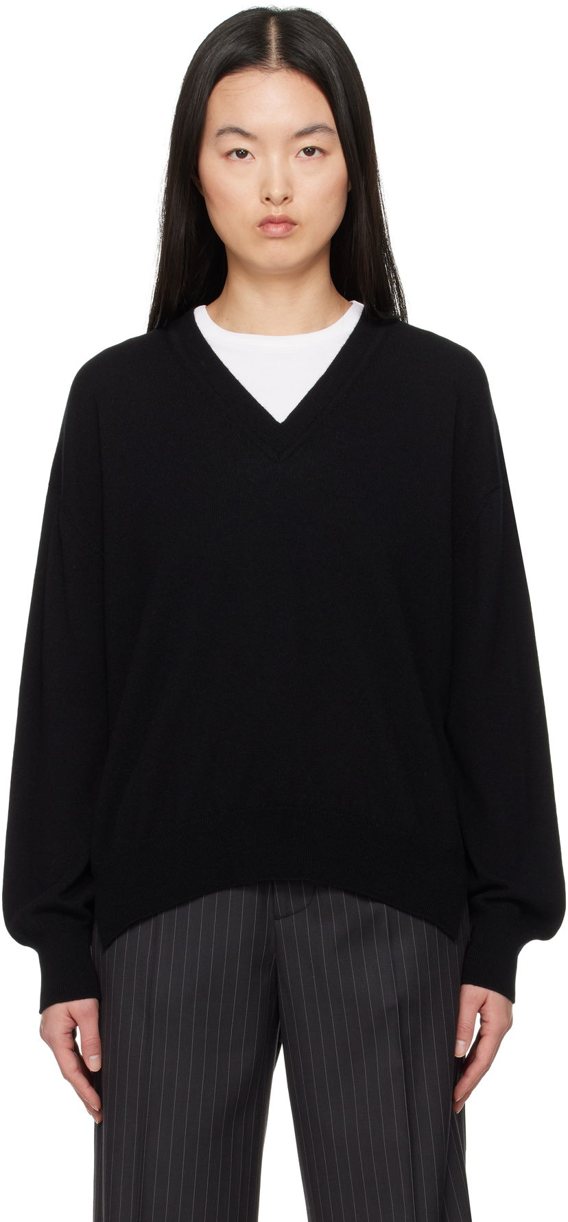 Sweater &Daughter &Daughter Tahra Cashmere V-Neck Sweater Sort | CH04632