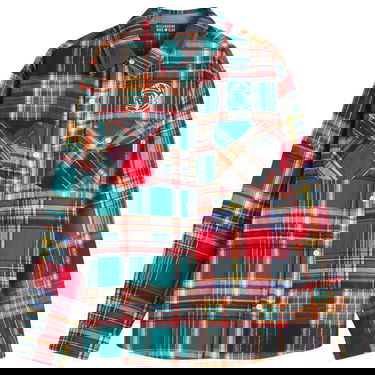 Skjorte BILLIONAIRE BOYS CLUB Billionaire Boys Club Patchwork Check Shirt, Size Large Flerfarvet | B25126-MUL, 0