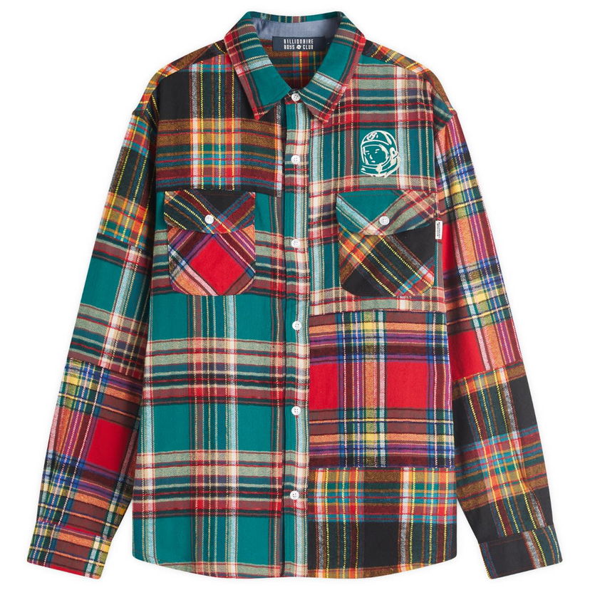 Skjorte BILLIONAIRE BOYS CLUB Billionaire Boys Club Patchwork Check Shirt, Size Large Flerfarvet | B25126-MUL