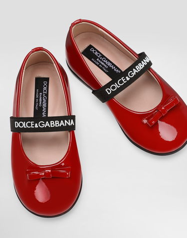 Tilbehør Dolce & Gabbana Dolce & Gabbana Patent Leather Ballet Flats With Elastic Rød | D20093A483187124, 3