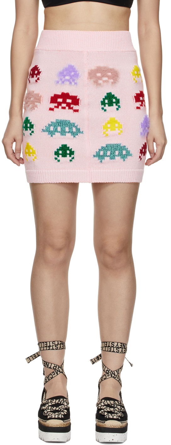 Nederdel Stella McCartney Stella McCartney Gamer Knit Mini Skirt Lyserød | 6042883S2328