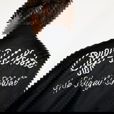 Bomberjakke Off-White Script Nyl Varsity Bomber Jacket Sort | OMEH05EC99FAB0011001, 5