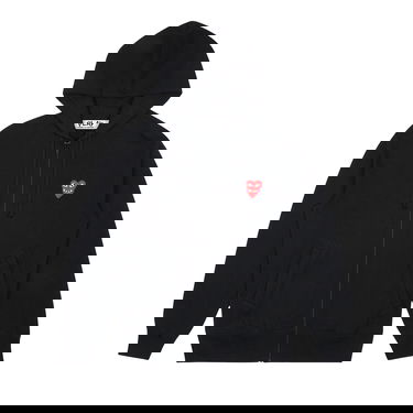 Sweatshirt Comme des Garçons PLAY Stacked Heart Zip-Up Hoodie Sort | AZ T294 051 1, 1