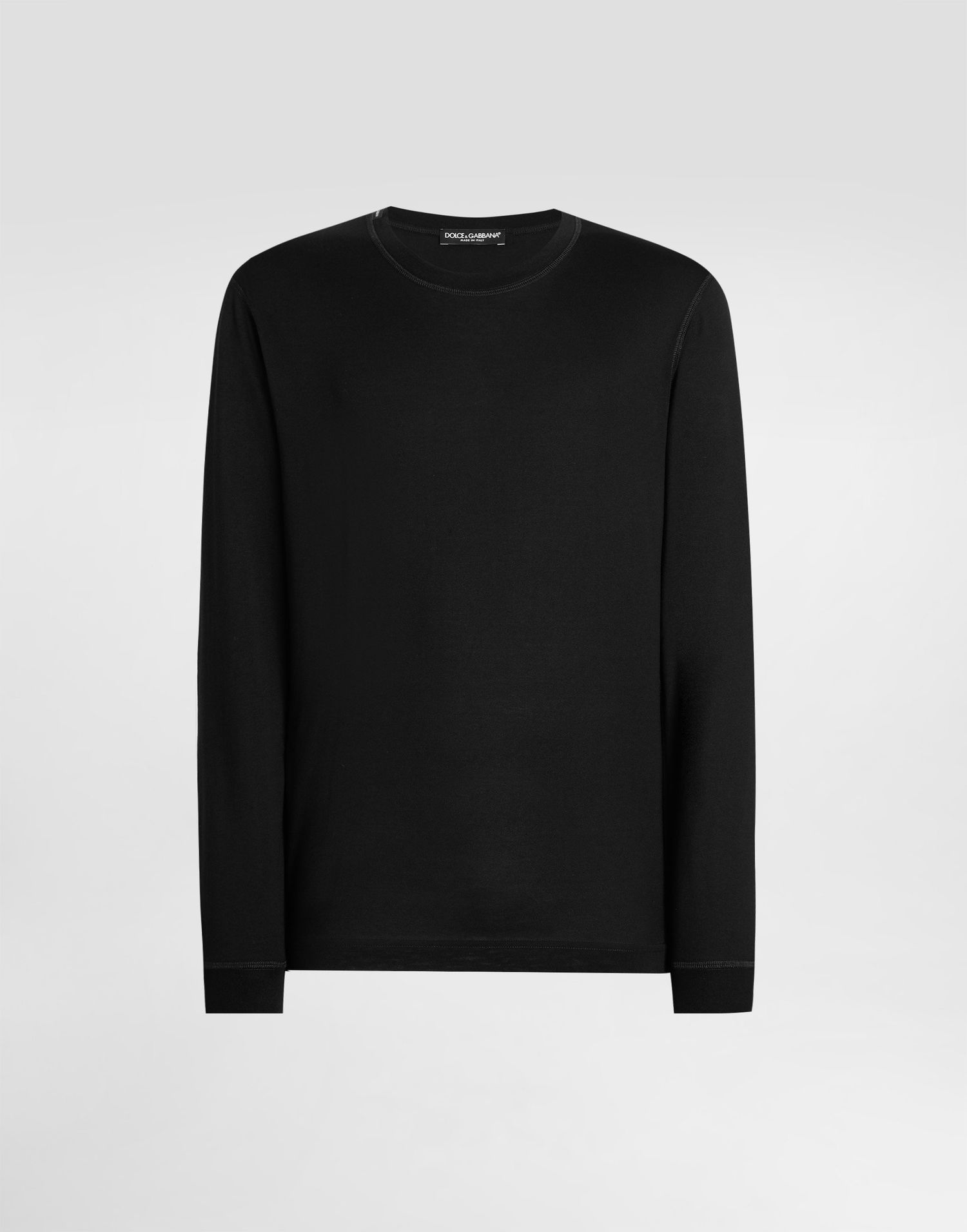 T-shirt Dolce & Gabbana Dolce & Gabbana Long-Sleeve Cotton T-Shirt Sort | G8SX5TFU7EQN0000, 0