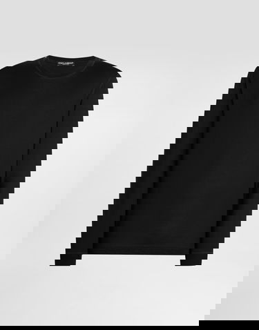 T-shirt Dolce & Gabbana Dolce & Gabbana Long-Sleeve Cotton T-Shirt Sort | G8SX5TFU7EQN0000, 0
