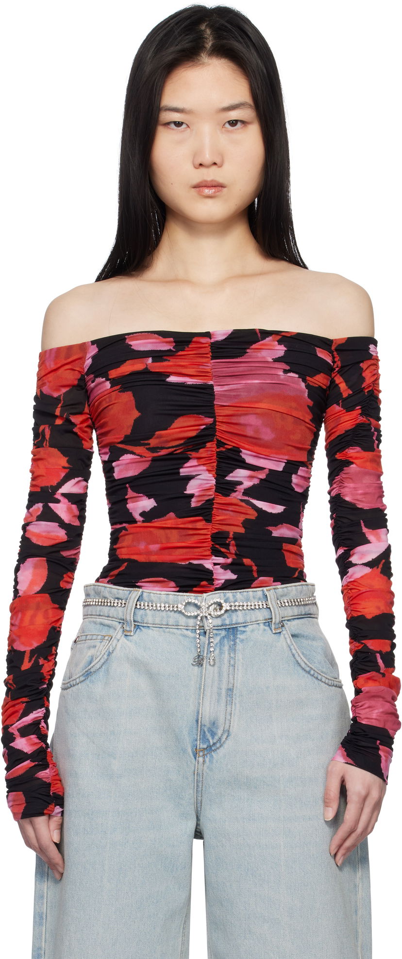 Tanktop Blumarine Blumarine Printed Jersey Draped Top Flerfarvet | P522C361A