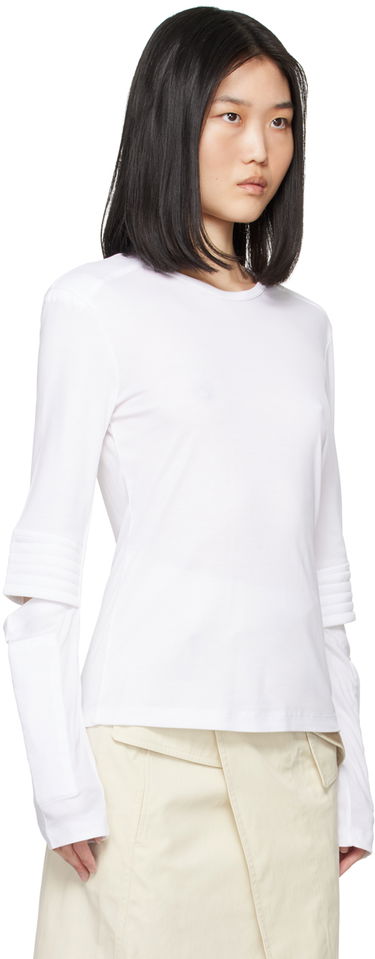 T-shirt Helmut Lang Helmut Lang Astro Crew Long Sleeve T-Shirt Hvid | O05HW502, 3
