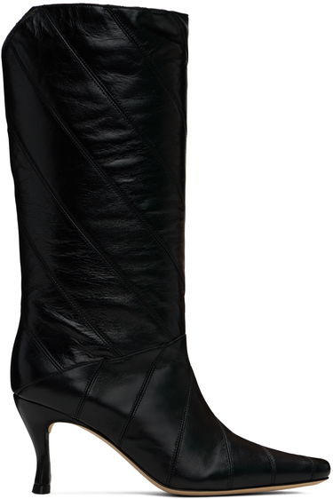 Tøj BY FAR BY FAR Steph Creased Leather Boots Sort | MWFBO061LL002BK001PL, 0
