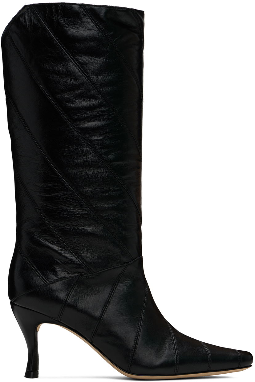 Tøj BY FAR BY FAR Steph Creased Leather Boots Sort | MWFBO061LL002BK001PL