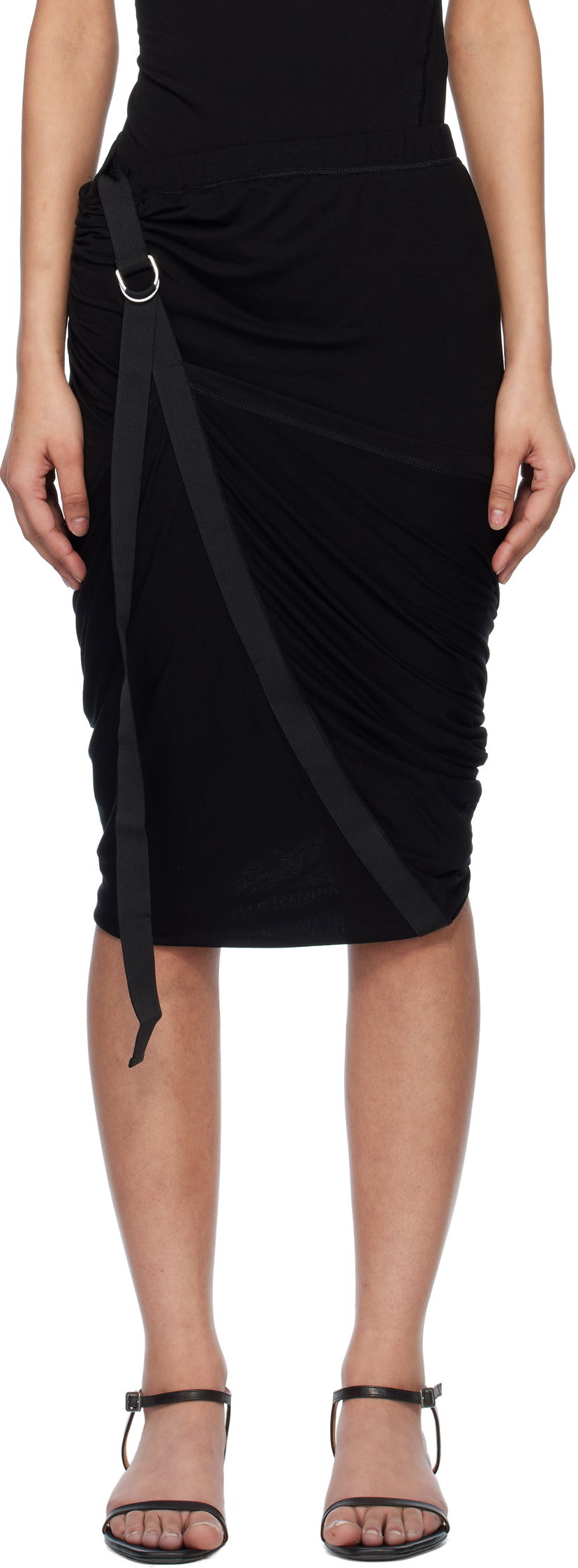 Nederdel Helmut Lang Helmut Lang Wind Midi Skirt Sort | O09HW302
