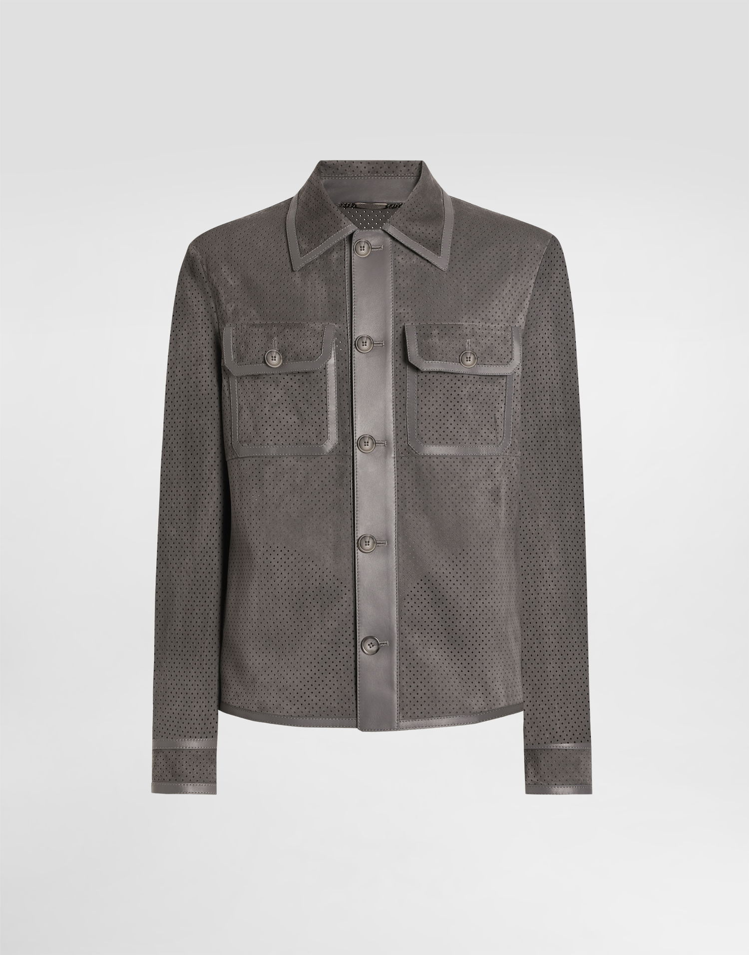 Jakke Dolce & Gabbana Dolce & Gabbana Perforated Lambskin Jacket Grå | G9BOOLGJ477N0352, 0