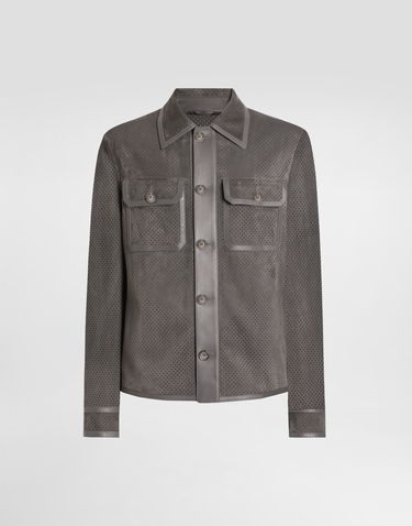 Jakke Dolce & Gabbana Dolce & Gabbana Perforated Lambskin Jacket Grå | G9BOOLGJ477N0352, 0