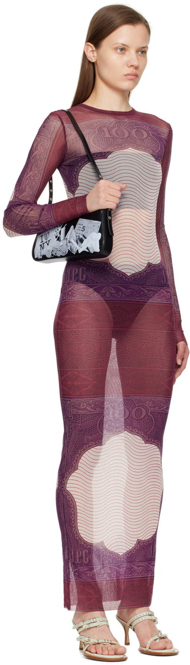 Kjole Jean Paul Gaultier Jean Paul Gaultier 'The Cartouche' Maxi Dress Lilla | 24/25-F-RO086-T515-300128, 1