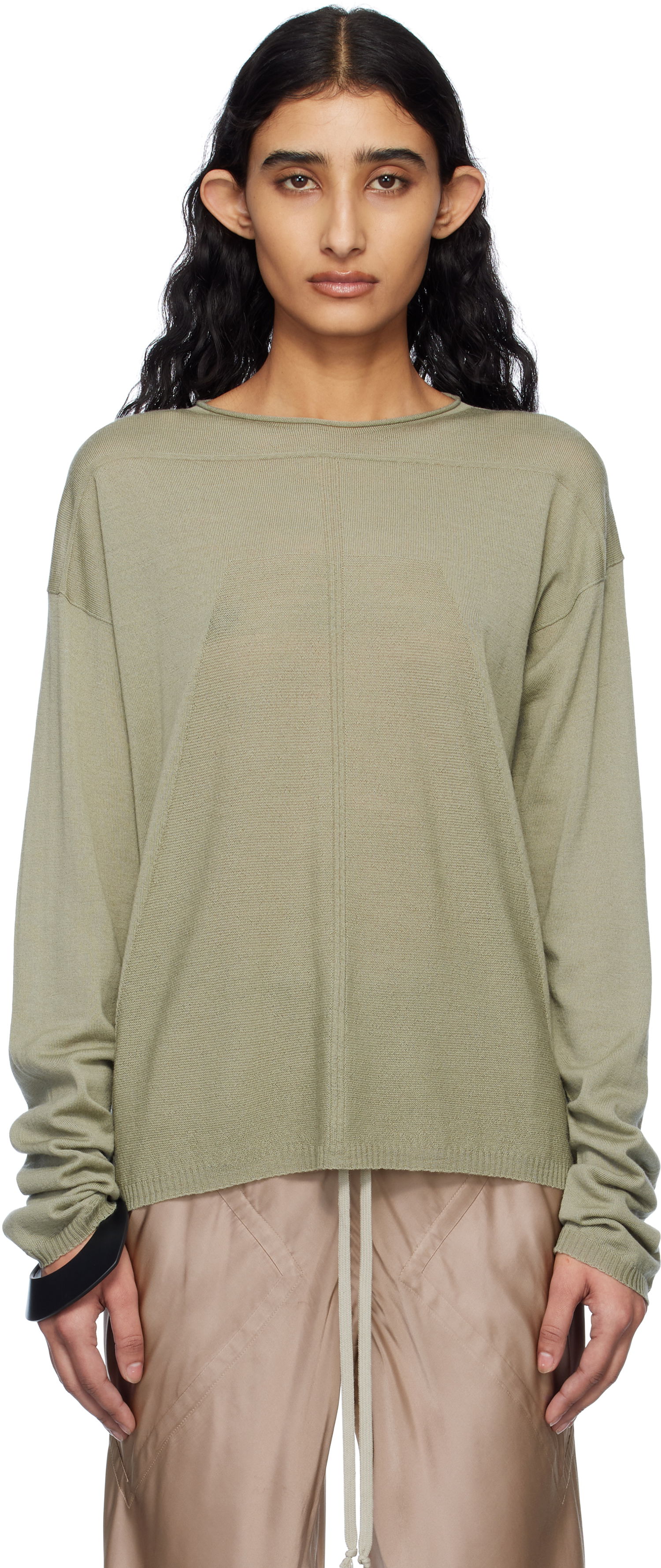 Sweater Rick Owens Rick Owens Hollywood Pull Sweater Grøn | RP01E7612 ML, 0
