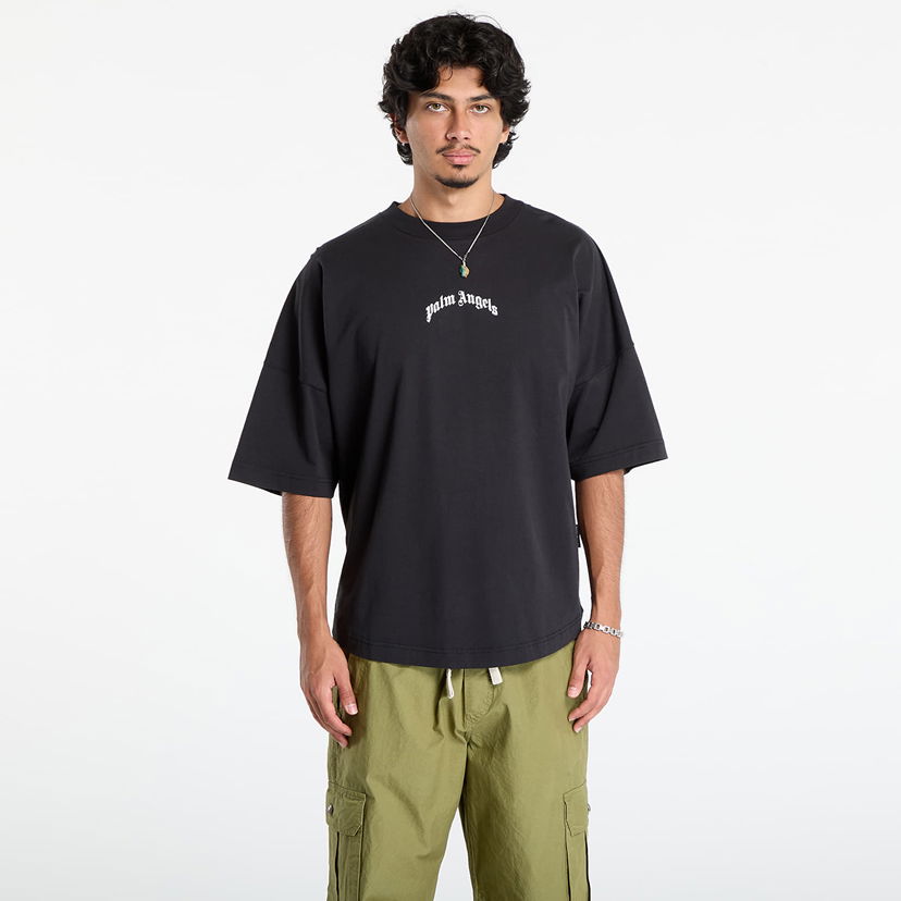 T-shirt Palm Angels Palm Angels Back Curved Logo Over T-Shirt Sort | PMAA10BF25JER0011003