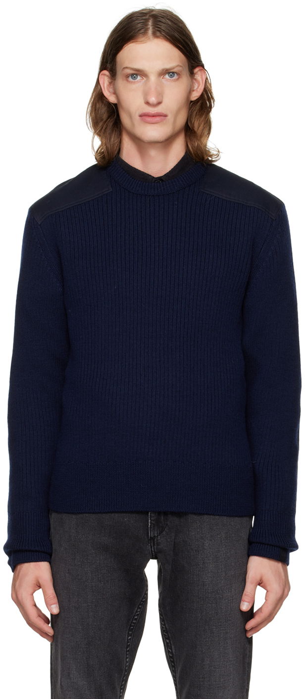 Sweater rag & bone Rag & Bone Dexter Mixed Media Sweater Mørkeblå | MBS22F017BW17