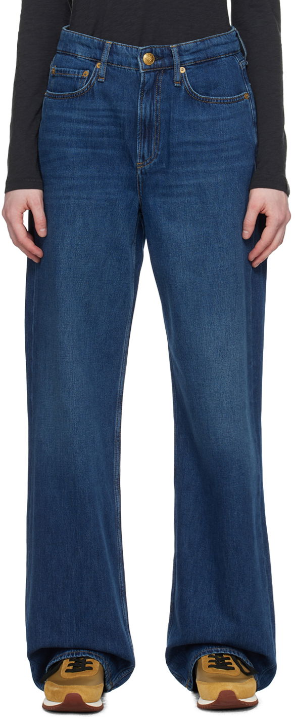 Jeans rag & bone Rag & Bone Indigo Logan Wide Leg Jeans Blå | WDD23F2935BOAN