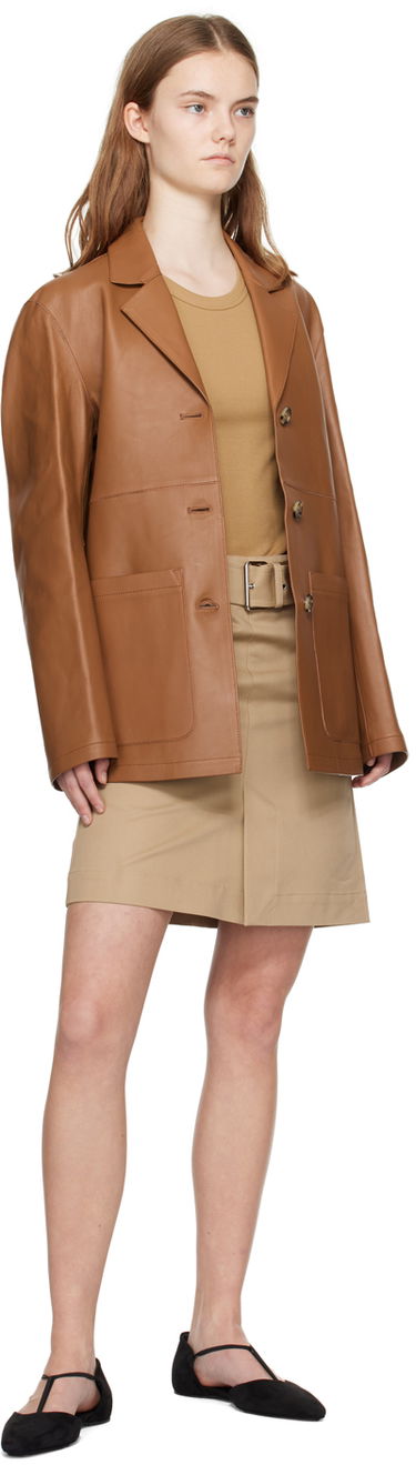 Jakke TOTEME TOTEME Clean Leather Jacket Brun | 242-WRZ1765-LE0056, 3