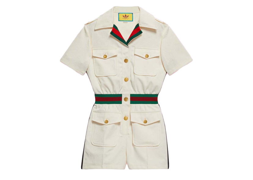 Jumpsuit Gucci adidas x Short Jumpsuit White Beige | 703000 ZAI22 9133
