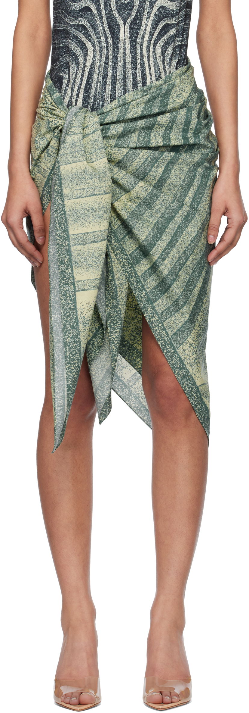 Nederdel Jean Paul Gaultier Jean Paul Gaultier 'The Spirale' Sarong Grøn | 25/34-U-JU175-C596-0351