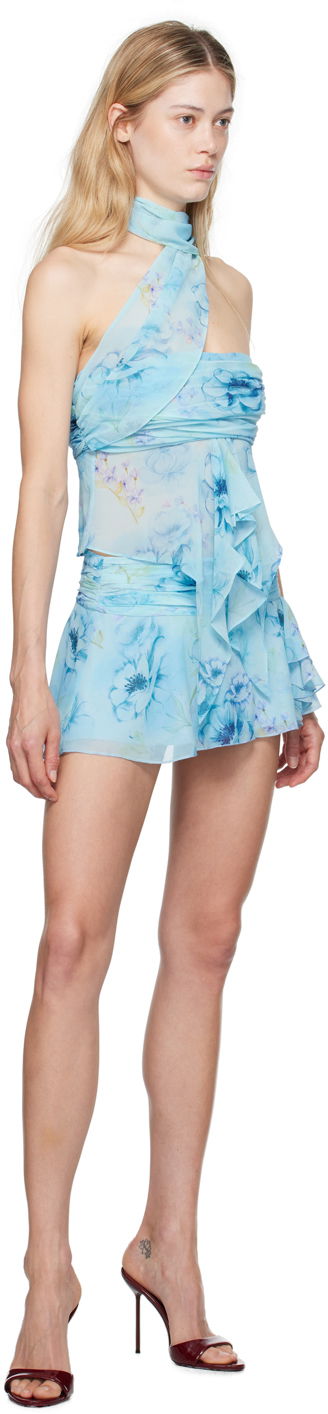 Nederdel GUIZIO Guizio Floral Print Wrap Around Tank Top Blå | P24119W101, 3