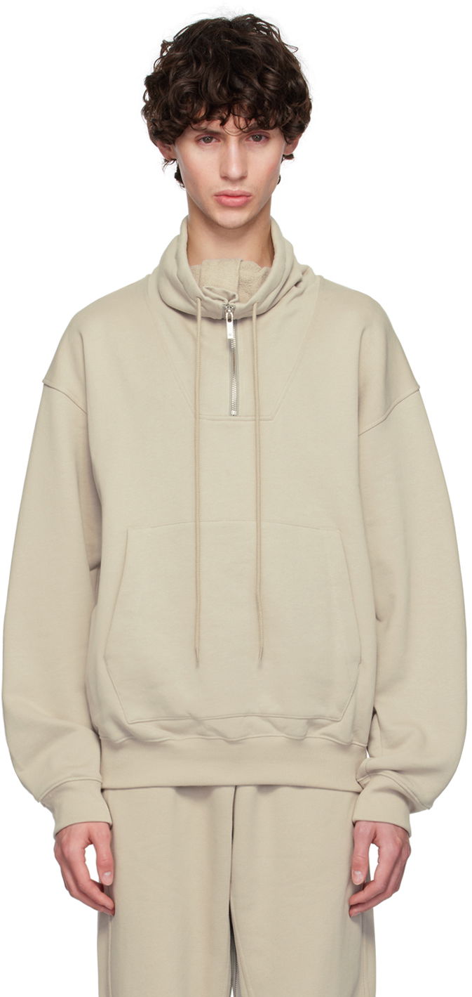 Sweatshirt Helmut Lang Helmut Lang Funnel Neck Sweatshirt Beige | O04HM509