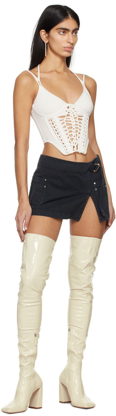 Tanktop Dion Lee Braided Corset Top Hvid | A7774PS24, 3