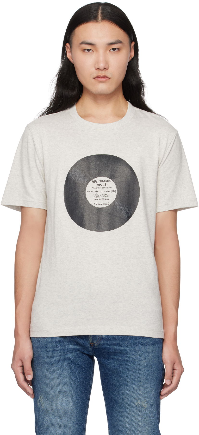 T-shirt A.P.C. Vinyl Graphic T-Shirt Beige | COBQX-M26484