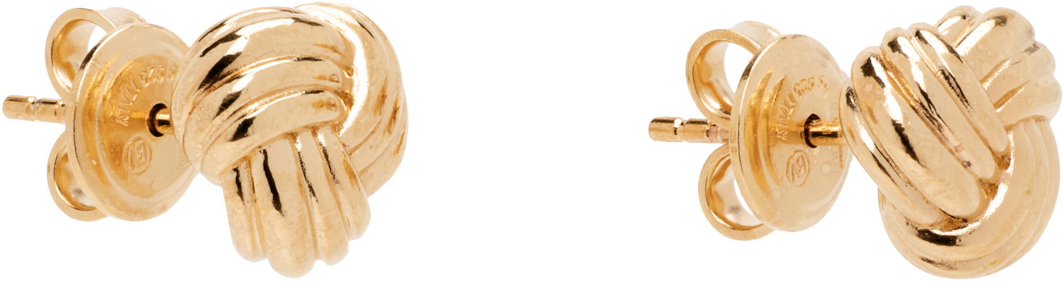 Øreringe Bottega Veneta Bottega Veneta Intreccio Knot Gold Earrings Gul | 838176 VAHU0, 1