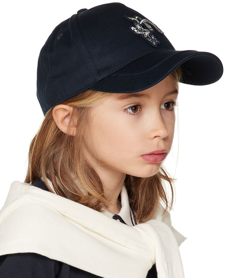 Kasket Moncler Moncler Enfant Embroidered Baseball Cap Mørkeblå | 954 3B00012 0U082, 1