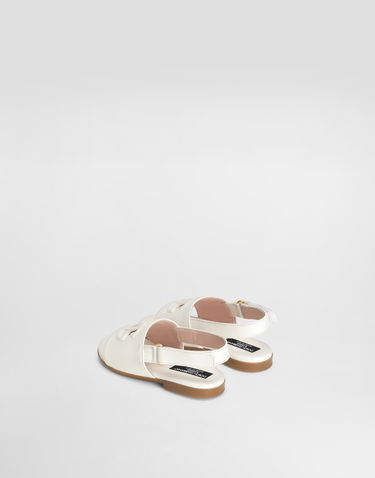 Tilbehør Dolce & Gabbana Dolce & Gabbana Calfskin Sandals With Cut-Out DG Logo Hvid | D20100A12238S936, 2
